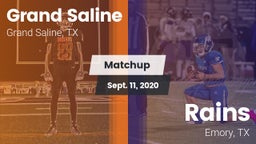 Matchup: Grand Saline High vs. Rains  2020