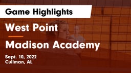West Point  vs Madison Academy  Game Highlights - Sept. 10, 2022