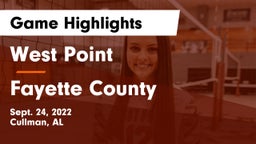 West Point  vs Fayette County  Game Highlights - Sept. 24, 2022