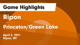 Ripon  vs Princeton/Green Lake  Game Highlights - April 5, 2021