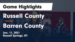 Russell County  vs Barren County  Game Highlights - Jan. 11, 2021