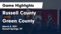Russell County  vs Green County Game Highlights - March 8, 2021