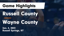 Russell County  vs Wayne County  Game Highlights - Jan. 4, 2022