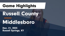 Russell County  vs Middlesboro  Game Highlights - Dec. 21, 2023