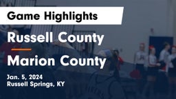 Russell County  vs Marion County  Game Highlights - Jan. 5, 2024