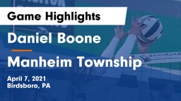 Daniel Boone  vs Manheim Township  Game Highlights - April 7, 2021