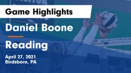 Daniel Boone  vs Reading  Game Highlights - April 27, 2021