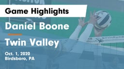 Daniel Boone  vs Twin Valley  Game Highlights - Oct. 1, 2020