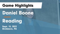 Daniel Boone  vs Reading  Game Highlights - Sept. 15, 2022