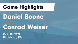 Daniel Boone  vs Conrad Weiser  Game Highlights - Oct. 15, 2022