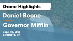 Daniel Boone  vs Governor Mifflin   Game Highlights - Sept. 26, 2023