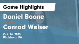 Daniel Boone  vs Conrad Weiser  Game Highlights - Oct. 14, 2023