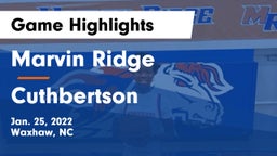 Marvin Ridge  vs Cuthbertson  Game Highlights - Jan. 25, 2022
