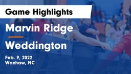 Marvin Ridge  vs Weddington  Game Highlights - Feb. 9, 2022