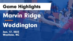 Marvin Ridge  vs Weddington  Game Highlights - Jan. 17, 2023