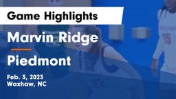 Marvin Ridge  vs Piedmont  Game Highlights - Feb. 3, 2023