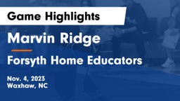 Marvin Ridge  vs Forsyth Home Educators Game Highlights - Nov. 4, 2023