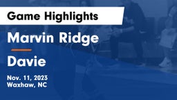 Marvin Ridge  vs Davie  Game Highlights - Nov. 11, 2023