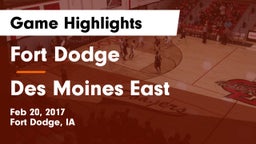 Fort Dodge  vs Des Moines East  Game Highlights - Feb 20, 2017