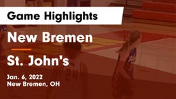 New Bremen  vs St. John's  Game Highlights - Jan. 6, 2022