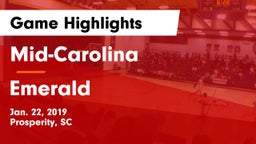 Mid-Carolina  vs Emerald  Game Highlights - Jan. 22, 2019