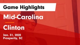 Mid-Carolina  vs Clinton  Game Highlights - Jan. 31, 2020