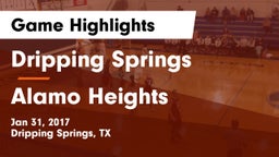 Dripping Springs  vs Alamo Heights Game Highlights - Jan 31, 2017