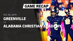 Recap: Greenville  vs. Alabama Christian Academy  2015