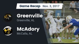 Recap: Greenville  vs. McAdory  2017