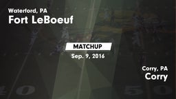 Matchup: Fort LeBoeuf High vs. Corry  2016