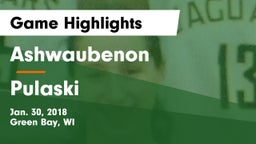 Ashwaubenon  vs Pulaski Game Highlights - Jan. 30, 2018