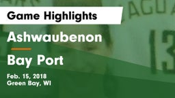 Ashwaubenon  vs Bay Port  Game Highlights - Feb. 15, 2018