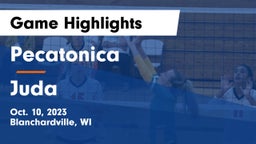 Pecatonica  vs Juda  Game Highlights - Oct. 10, 2023