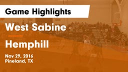 West Sabine  vs Hemphill Game Highlights - Nov 29, 2016