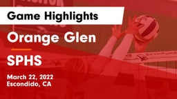 Orange Glen  vs SPHS Game Highlights - March 22, 2022