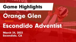 Orange Glen  vs Escondido Adventist Game Highlights - March 24, 2022