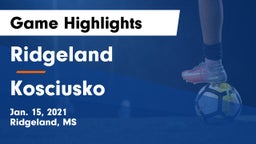 Ridgeland  vs Kosciusko  Game Highlights - Jan. 15, 2021