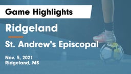 Ridgeland  vs St. Andrew's Episcopal Game Highlights - Nov. 5, 2021