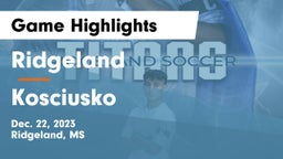 Ridgeland  vs Kosciusko  Game Highlights - Dec. 22, 2023