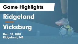 Ridgeland  vs Vicksburg Game Highlights - Dec. 10, 2020