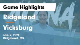 Ridgeland  vs Vicksburg  Game Highlights - Jan. 9, 2024