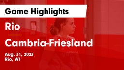 Rio  vs Cambria-Friesland  Game Highlights - Aug. 31, 2023