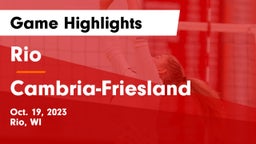 Rio  vs Cambria-Friesland  Game Highlights - Oct. 19, 2023