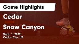 Cedar  vs Snow Canyon  Game Highlights - Sept. 1, 2022