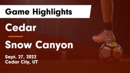 Cedar  vs Snow Canyon  Game Highlights - Sept. 27, 2022