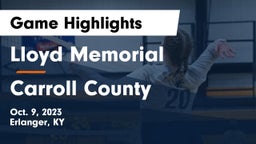 Lloyd Memorial  vs Carroll County  Game Highlights - Oct. 9, 2023