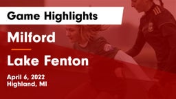 Milford  vs Lake Fenton Game Highlights - April 6, 2022