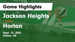 Jackson Heights  vs Horton  Game Highlights - Sept. 15, 2020