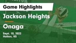 Jackson Heights  vs Onaga  Game Highlights - Sept. 10, 2022