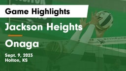 Jackson Heights  vs Onaga  Game Highlights - Sept. 9, 2023